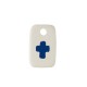 Ceramic Charm Tag with Cross 15x24mm Ø3mm