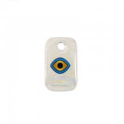 Breloque en Céramique avec œil Maléfique 15 x 24 mm Ø 3 mm