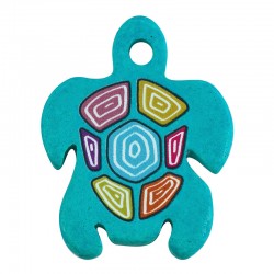 Pendentif en Céramique Tortue 35 x 45 mm Ø 4.5 mm