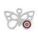Charm Papillon en Laiton Émaillé avec œil Maléfique 17 x 11 mm