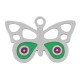 Ciondolo in Ottone Smaltato a Forma di Farfalla con Occhio Malvagio 19X13 mm