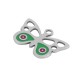 Ciondolo in Ottone Smaltato a Forma di Farfalla con Occhio Malvagio 19X13 mm