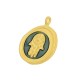 Breloque Ronde en Laiton Émaillé main de Fatima 14 mm