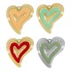 Enameled Brass Charm Heart 22x24mm/3.2mm