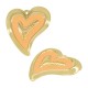 Enameled Brass Charm Heart 22x24mm/3.2mm
