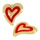 Enameled Brass Charm Heart 22x24mm/3.2mm
