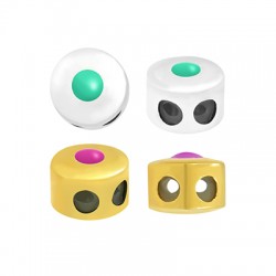 Enameled Brass Clasp with Rubber 6mm/9mm Ø1.8mm