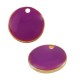 Enameled Brass Charm Round 10mm/1mm Ø1.4mm