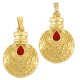 Ciondolo Rotondo in Ottone Smaltato con Zircone 14X22 mm