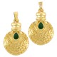 Ciondolo Rotondo in Ottone Smaltato con Zircone 14X22 mm