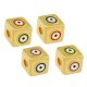 Enameled Brass Cube with Evil Eye 8mm Ø2mm