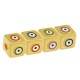 Enameled Brass Cube with Evil Eye 8mm Ø2mm