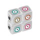 Cubo in Ottone con Occhio Malvagio e Smalto 8 mm (Ø 2 mm)