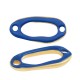 Enameled Zamak Connector Irregular Oval 12x24mm Ø2.2mm