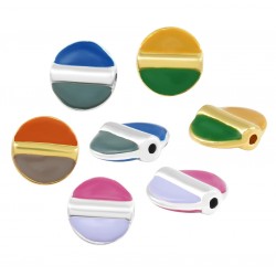 Enameled Zamak Bead Flattened Disc 12mm Ø1.4mm