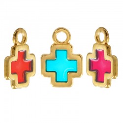 Croix en Zamak Émaillé 14 mm