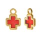 Enameled Zamak Charm Cross 14mm