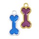Enameled Zamak Charm Dog Bone 25x11mm