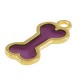 Charm en Zamak Émaillé en Forme d'os de Chien 25 x 11 mm