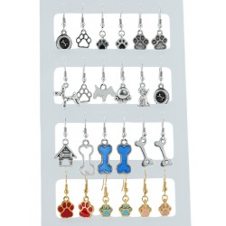 Charm en Zamak Émaillé en Forme d'os de Chien 25 x 11 mm