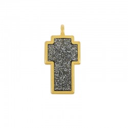 Breloque en Zamak Émaillé en Forme de Croix 26 x 16 mm