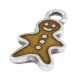 Enameled Zamak Charm Gingerbread Boy 11x19mm