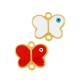 Connettore in Zama a Forma di Farfalla con Occhio Malvagio e Smalto 18X13 mm