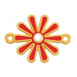Connettore in Zama Smaltato a Forma di Fiore 17X23 mm