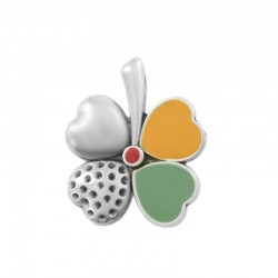 Pendentif en Zamak Émaillé Trèfle à Quatre Feuilles 28 x 24 mm