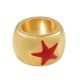 Perla Tubolare in Zama con Stella e Smalto 15X10 mm (Ø10 mm)