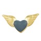 Enameled Zamak Bead Heart Wings 20x10mm Ø1.2mm