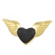 Enameled Zamak Bead Heart Wings 20x10mm Ø1.2mm