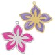 Enameled Zamak Pendant Flower 28mm