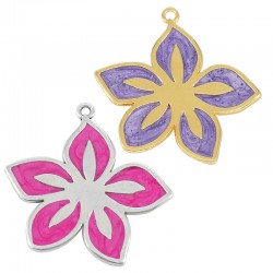 Enameled Zamak Pendant Flower 28mm