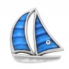 999° Argent antique plaqué/ Bleu transparent/ Blanc/ Noir