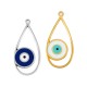 Enameled Zamak Pendant Teardrop with Evil Eye 17x30mm