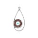 Enameled Zamak Pendant Teardrop with Evil Eye 17x30mm