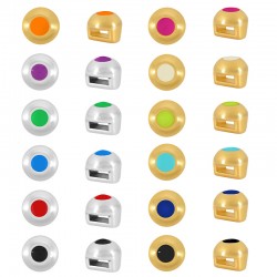 Curseur rond en Zamak Émaillé 8 mm Ø5.2 x 2.2 mm