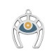Enameled Zamak Pendant Horseshoe with Evil Eye 26x27mm