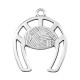 Pendentif en Zamak Émaillé en Forme de fer à Cheval avec œil Maléfique 26 x 27 mm