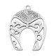 Pendentif en Zamak Émaillé en Forme de fer à Cheval avec œil Maléfique 31 x 33 mm