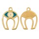 Enameled Zamak Charm Horseshoe with Evil Eye 17x18mm