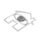Enameled Zamak Pendant House with Evil Eye 59x61mm