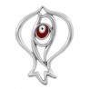 Argent antique plaqué 999° / Rouge cerise / Blanc / Noir