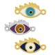 Enameled Zamak Connector Evil Eye 16x10mm