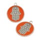 Enameled Zamak Charm Round Hamsa Hand (Fatima) 20mm