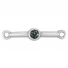 999° Silver Antique Plated/ Glitter Black