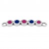 Argent 999° plaqué antique/ Orchidée/ Bleu cobalt