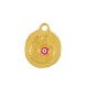 Enameled Zamak Charm Round Shell with Evil Eye 19x20mm