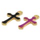 Charm Croix en Zamak Émaillé 11 x 17 mm